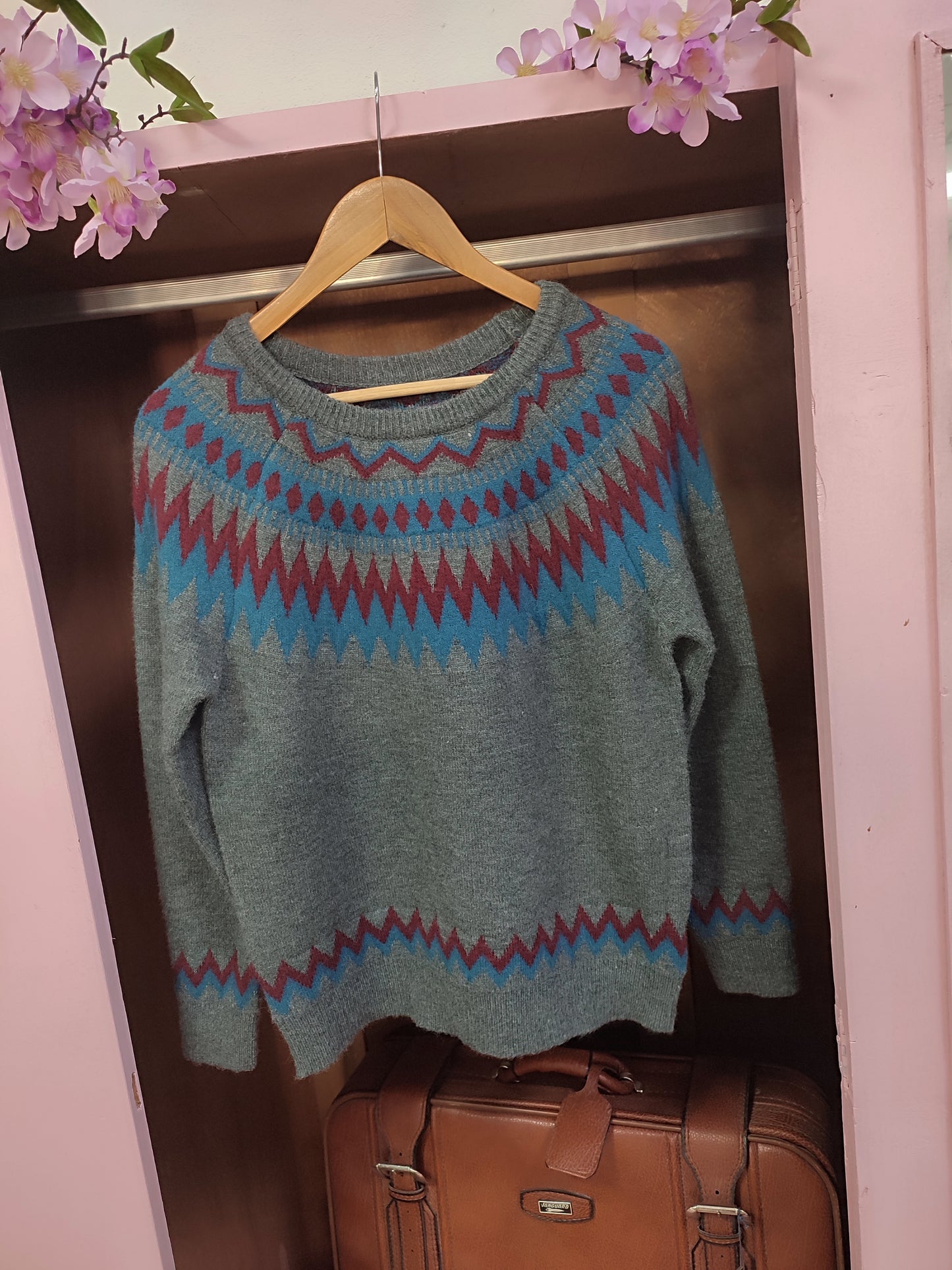 Jersey jacquard gris