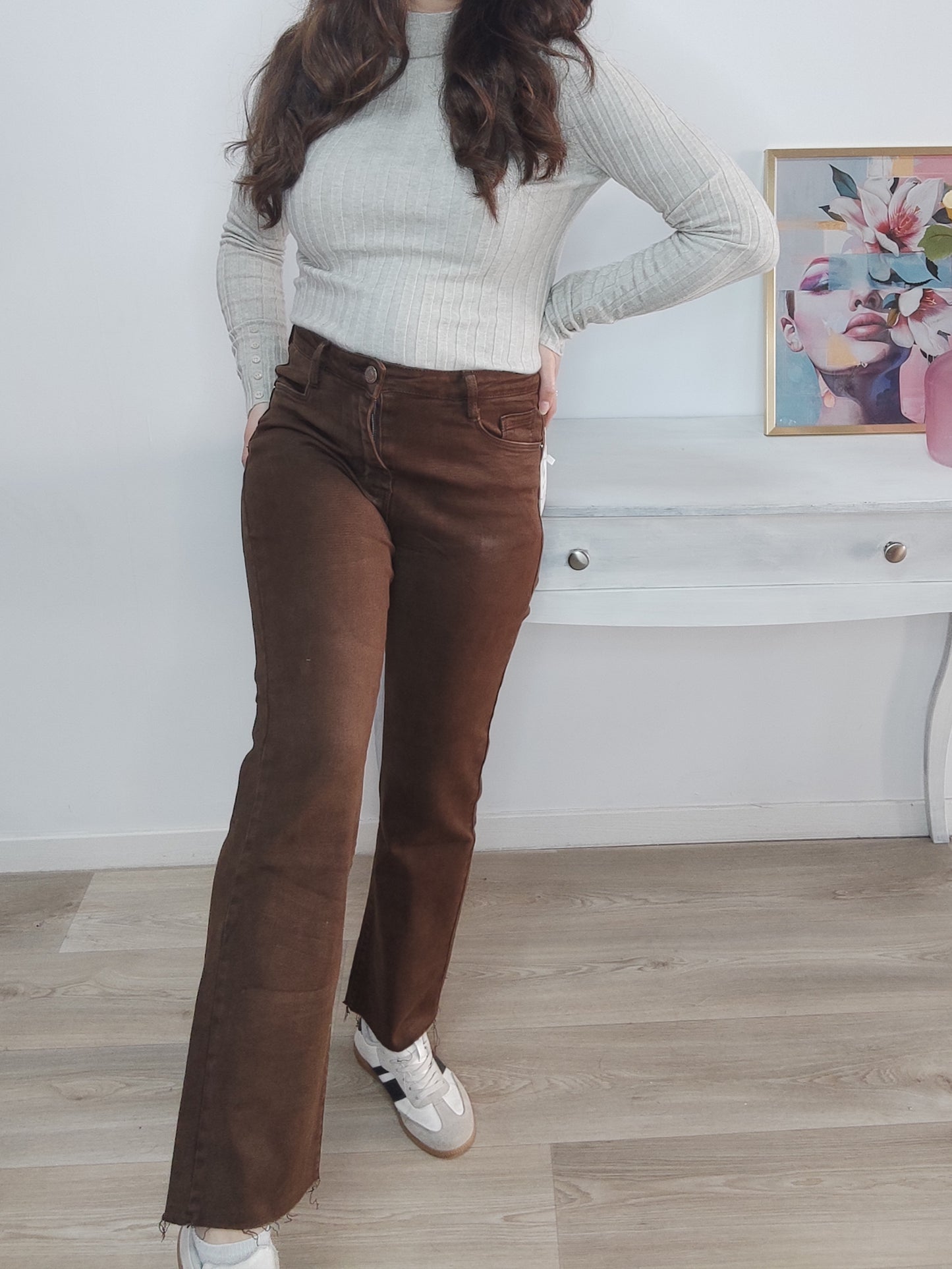 Jeans flare chocolate