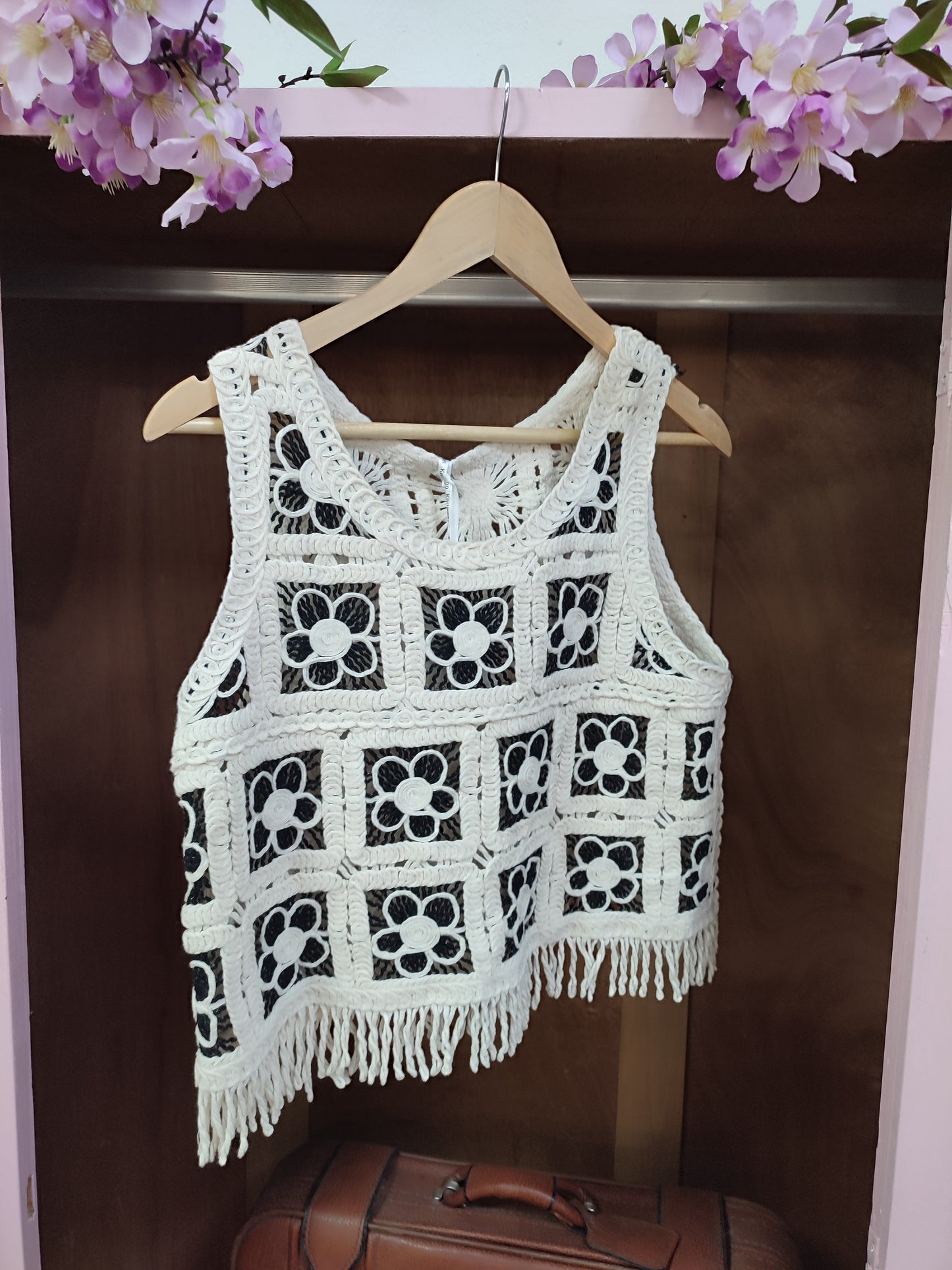 CAMISETA CROCHET FLOR