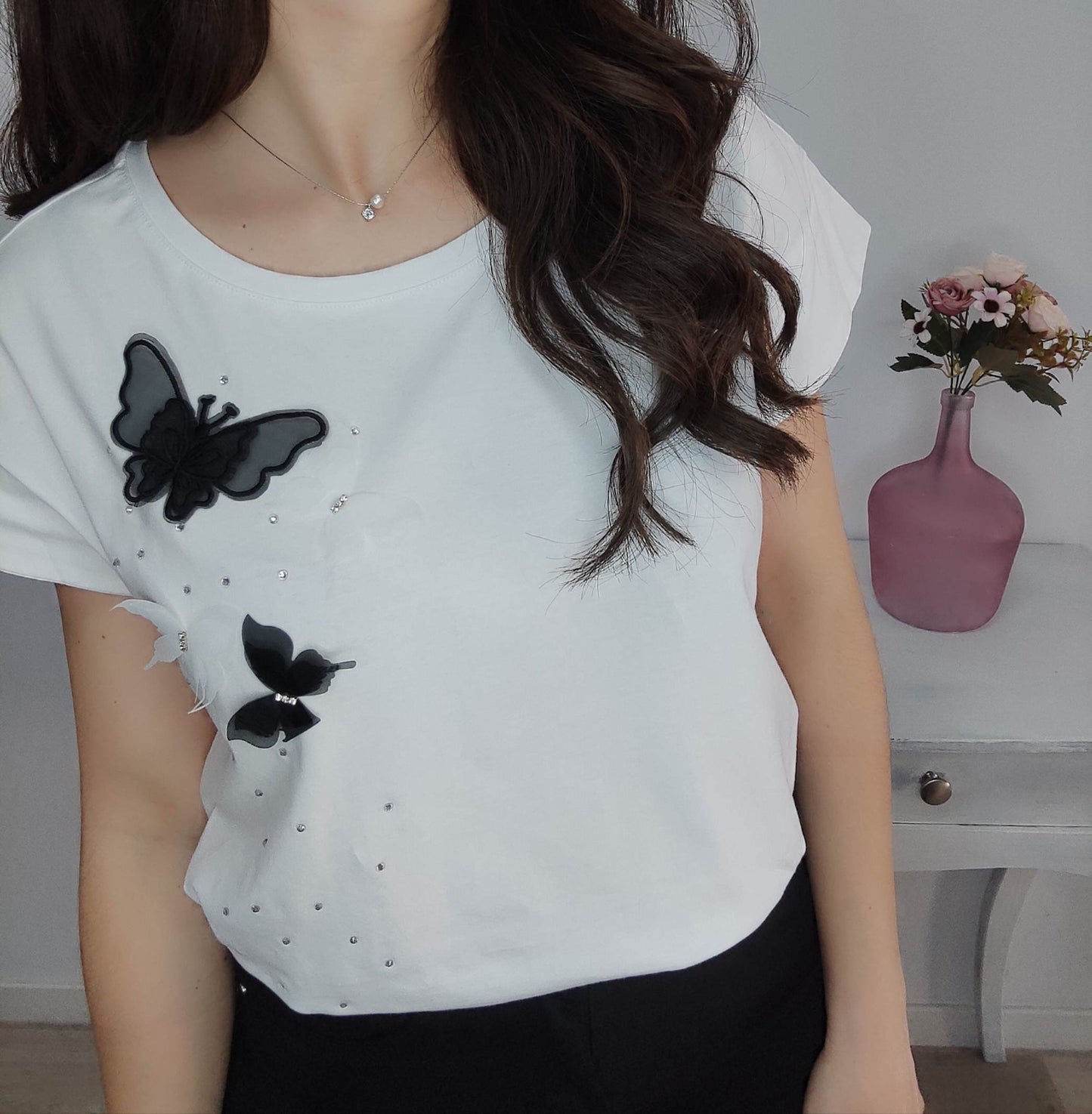 CAMISETA MARIPOSAS STRASS