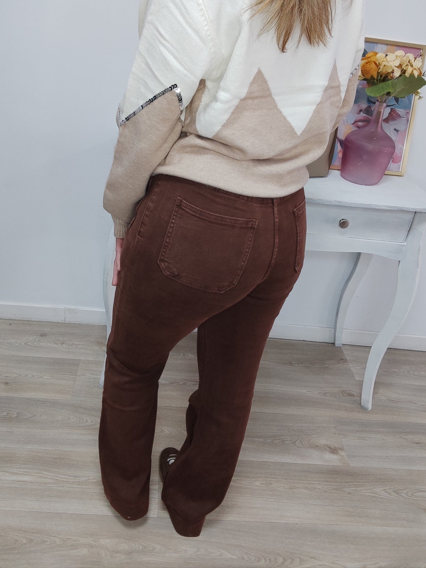 Vaquero wide leg chocolate