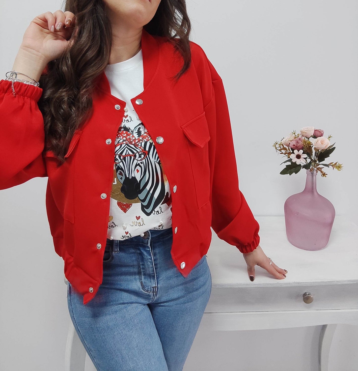 BOMBER AMSTERDAM ROJA