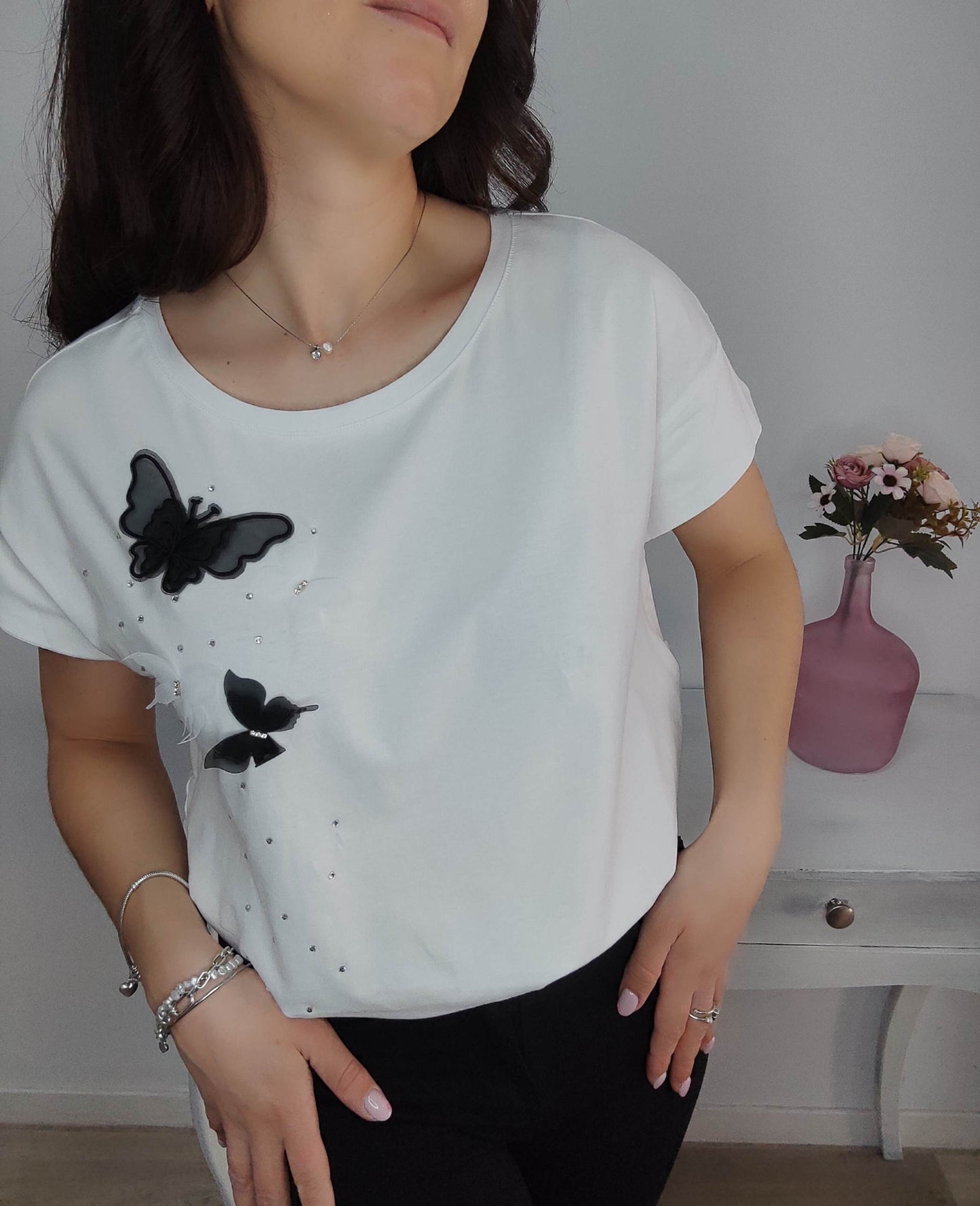 CAMISETA MARIPOSAS STRASS