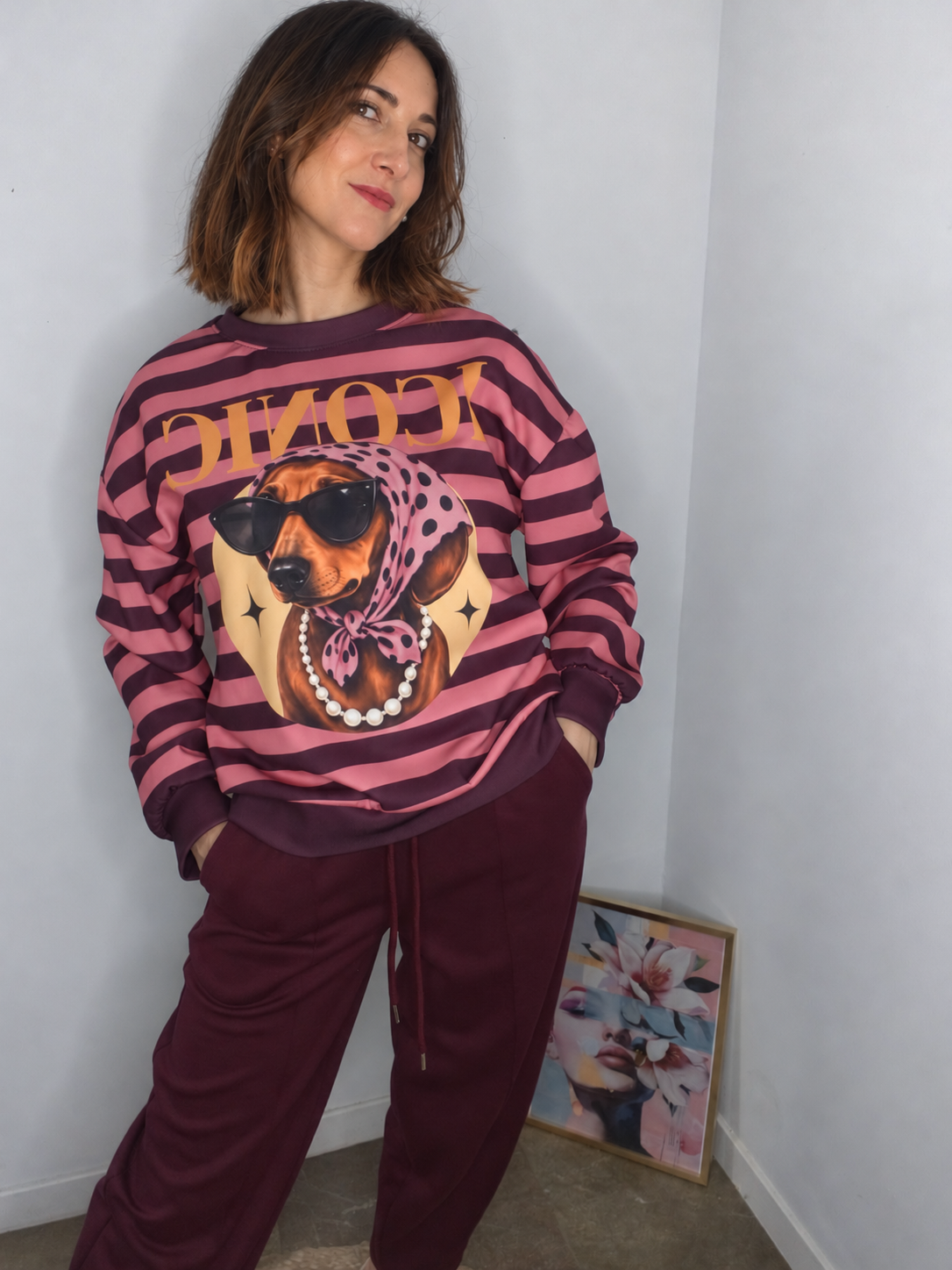 Sudadera iconic Rosa/Berenjena