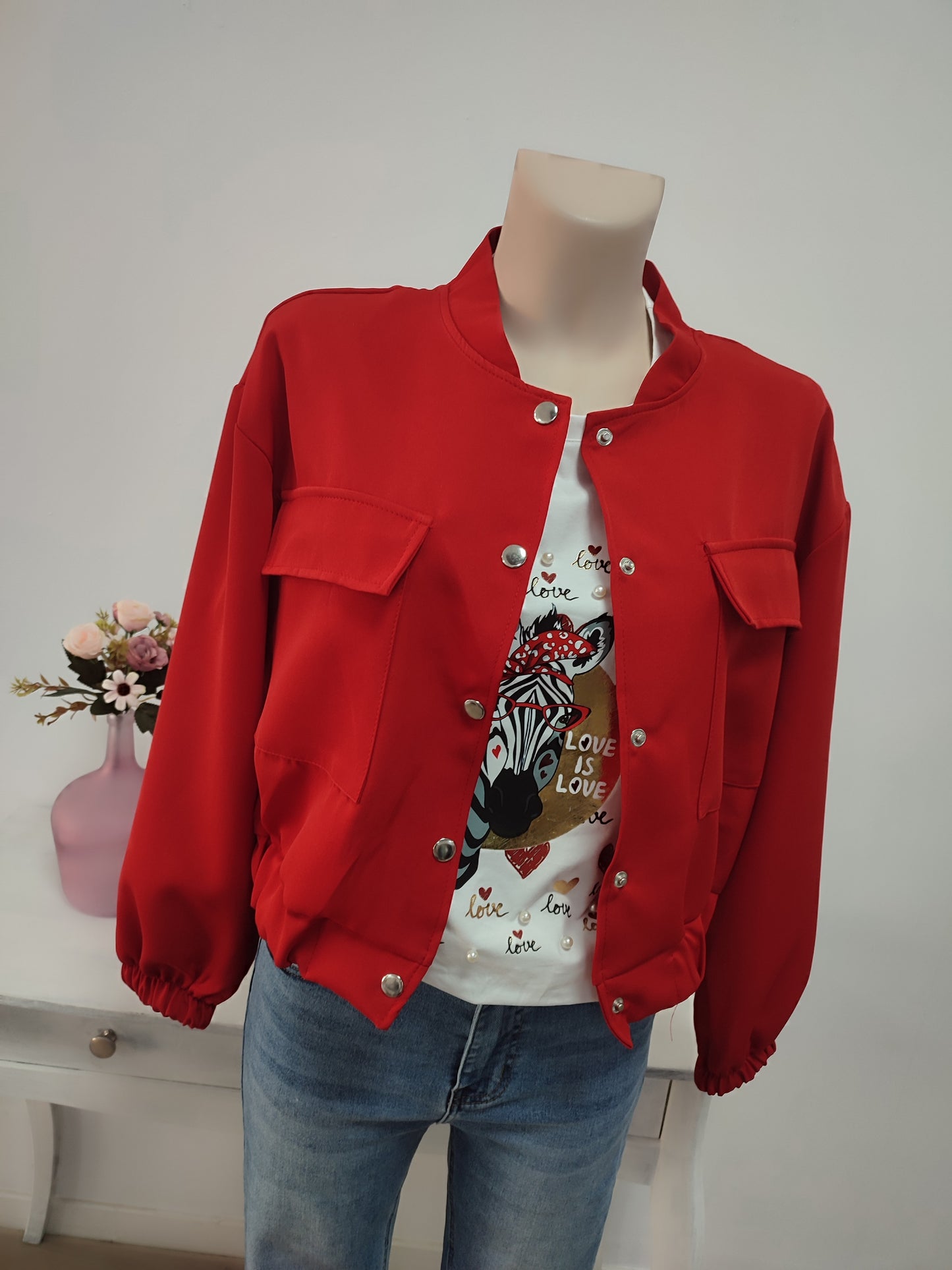 BOMBER AMSTERDAM ROJA