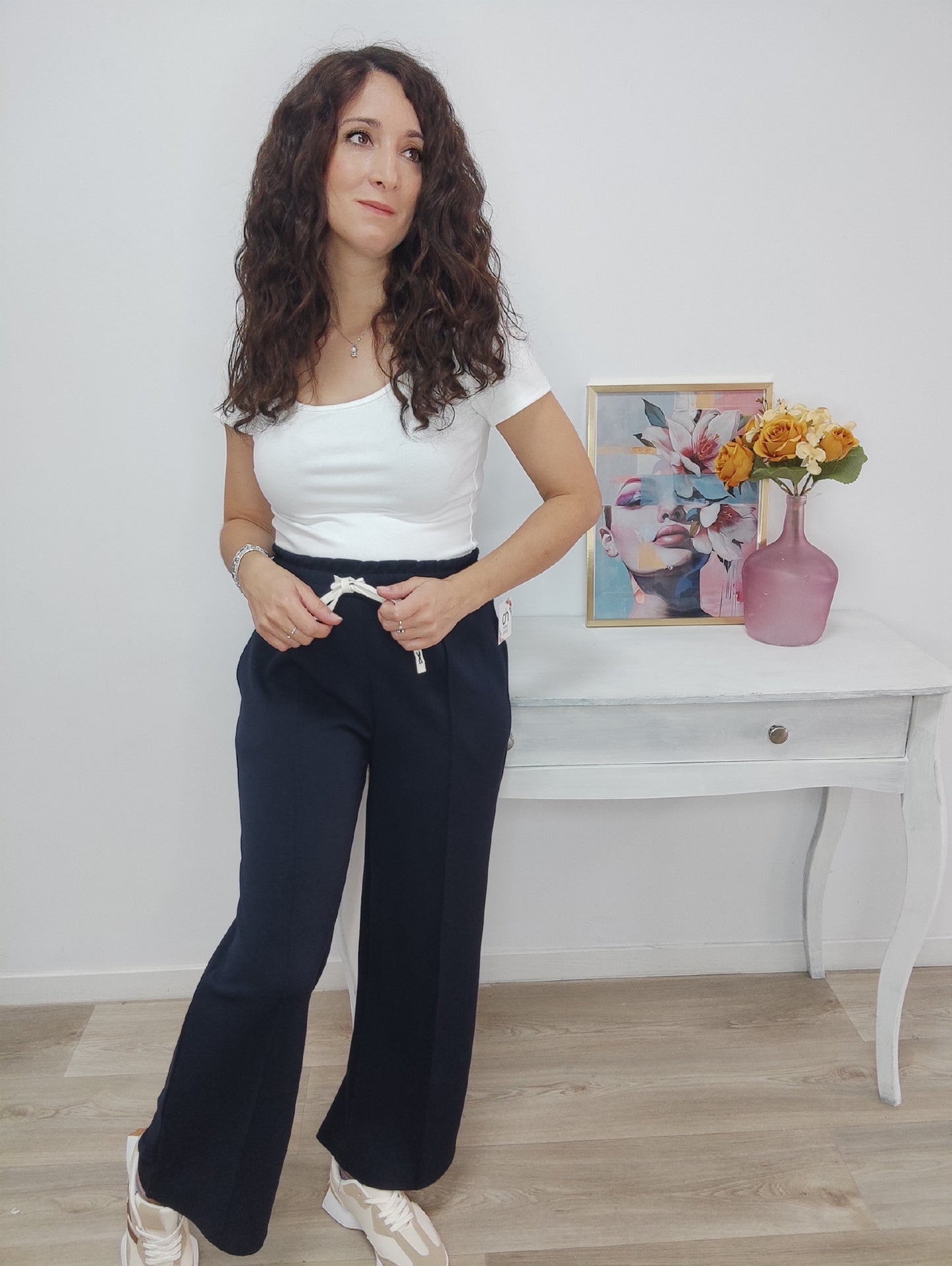 Pantalón wide leg marino