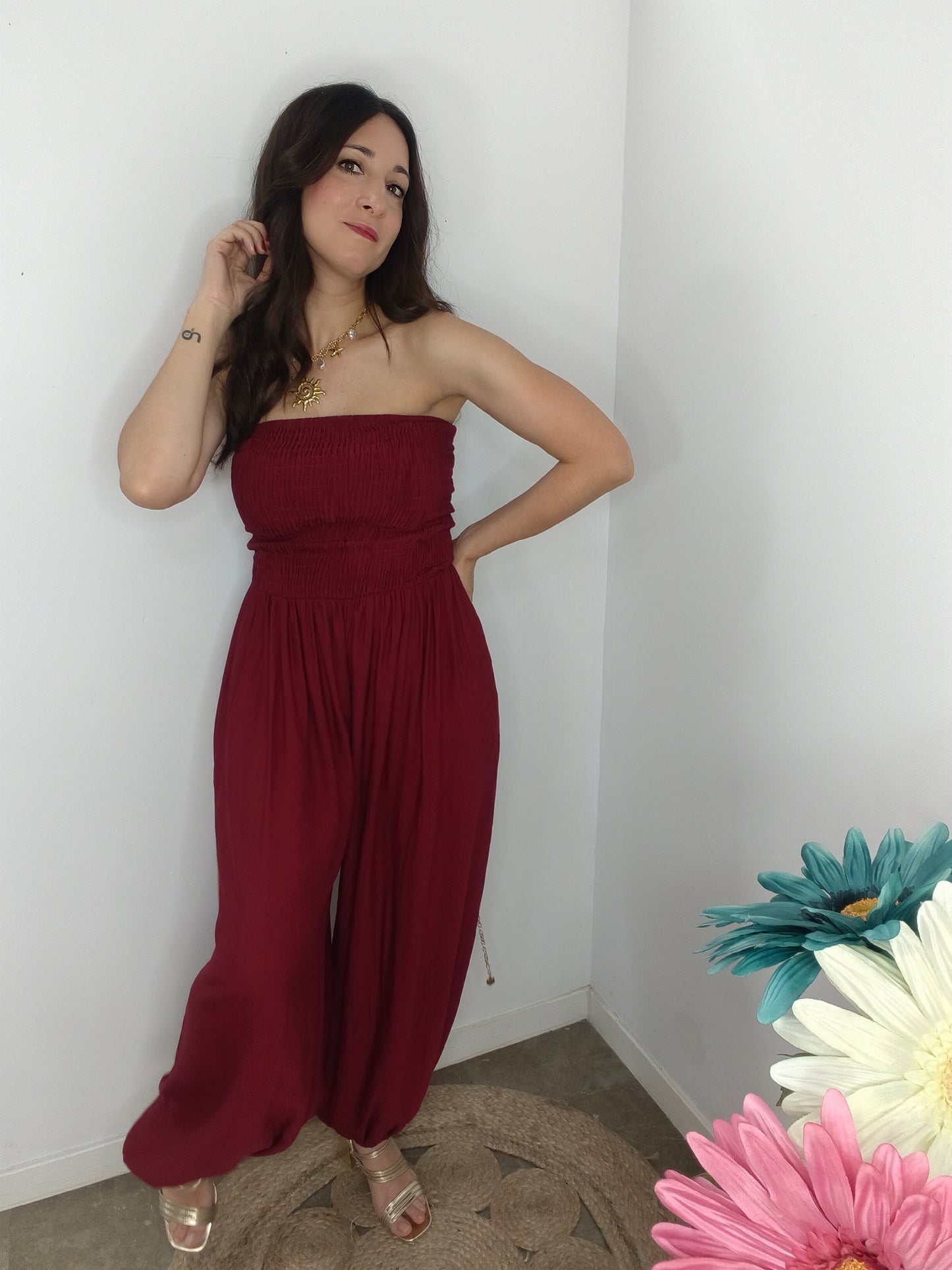 Mono Bombacho Burdeos