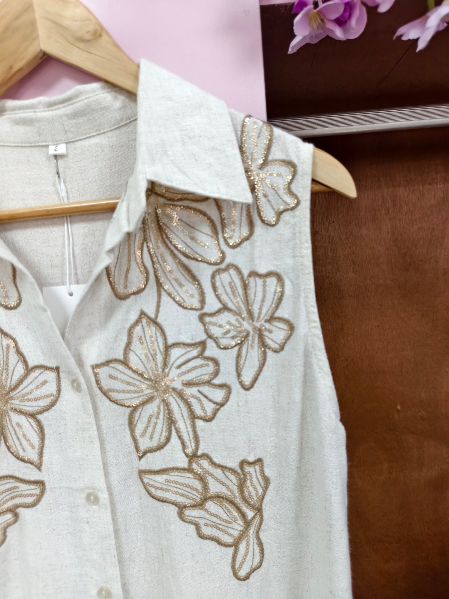 Blusa Florencia Bordada Beig