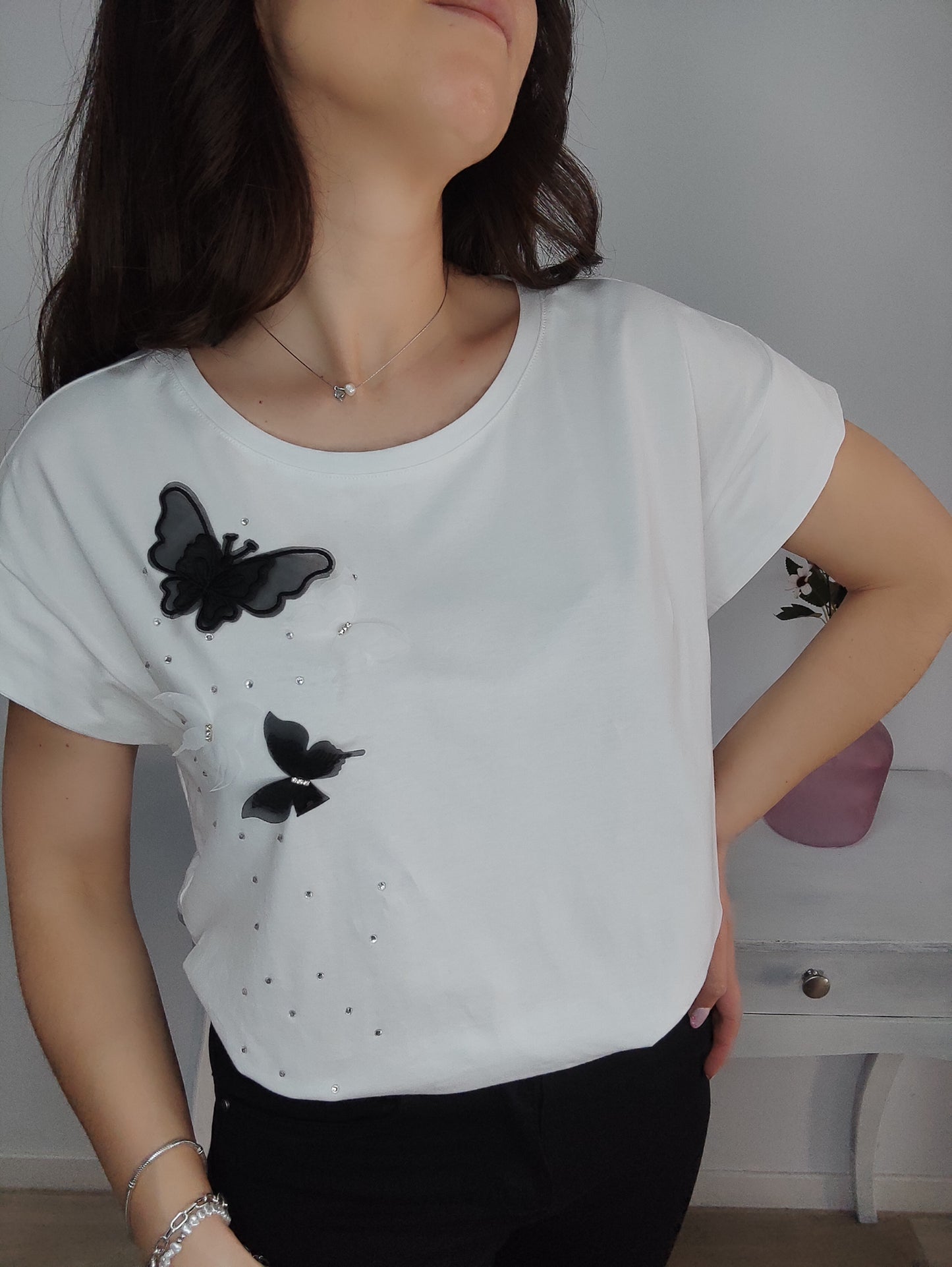CAMISETA MARIPOSAS STRASS