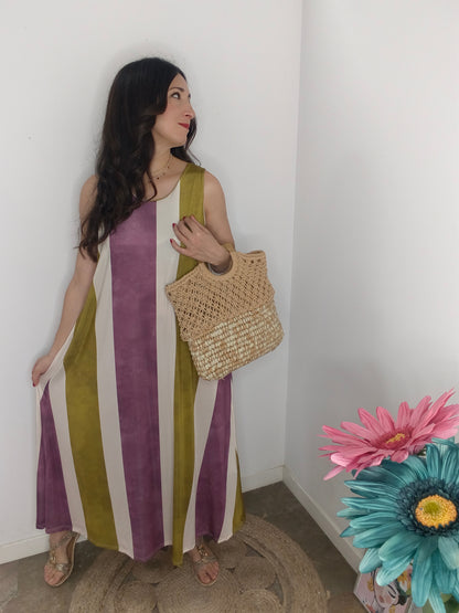 Bolso Rafia Bicolor