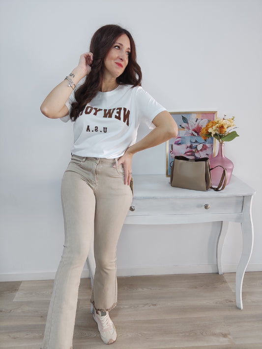Jeans flare desflecado
