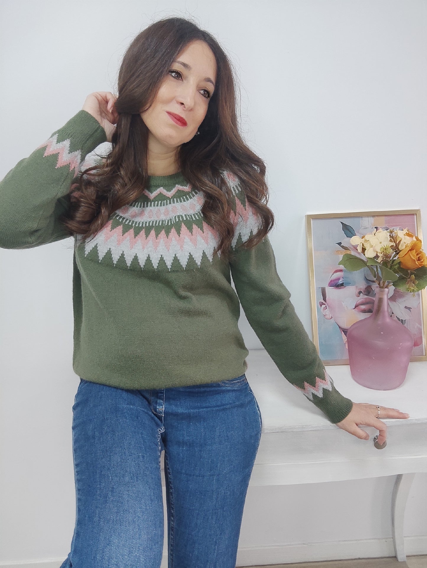 Jersey Jacquard verde