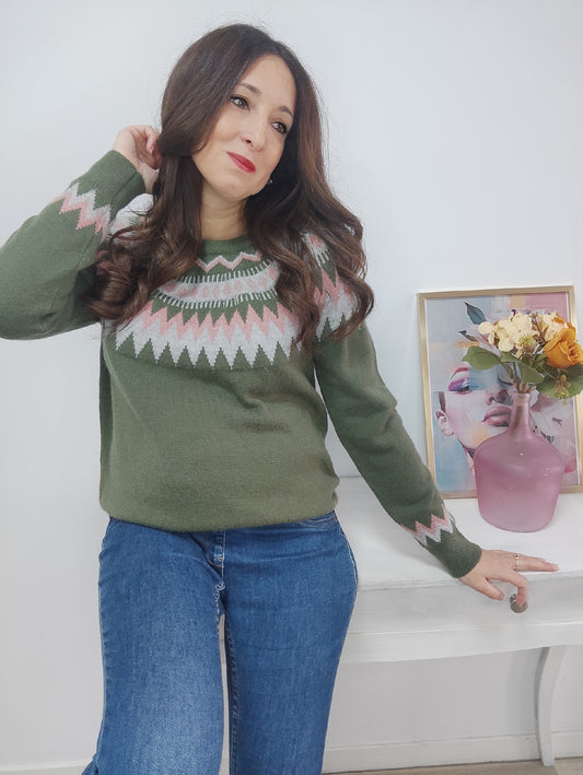 Jersey Jacquard verde