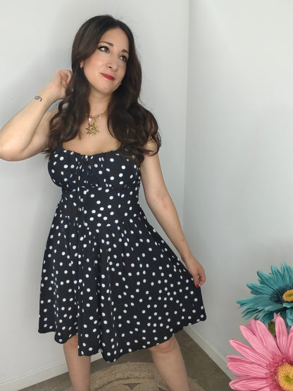 Vestido Topos Negro
