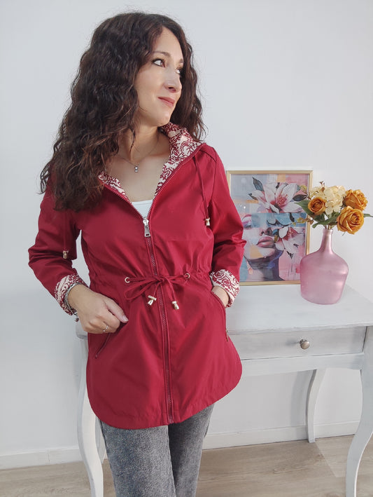 Parka reversible burdeos