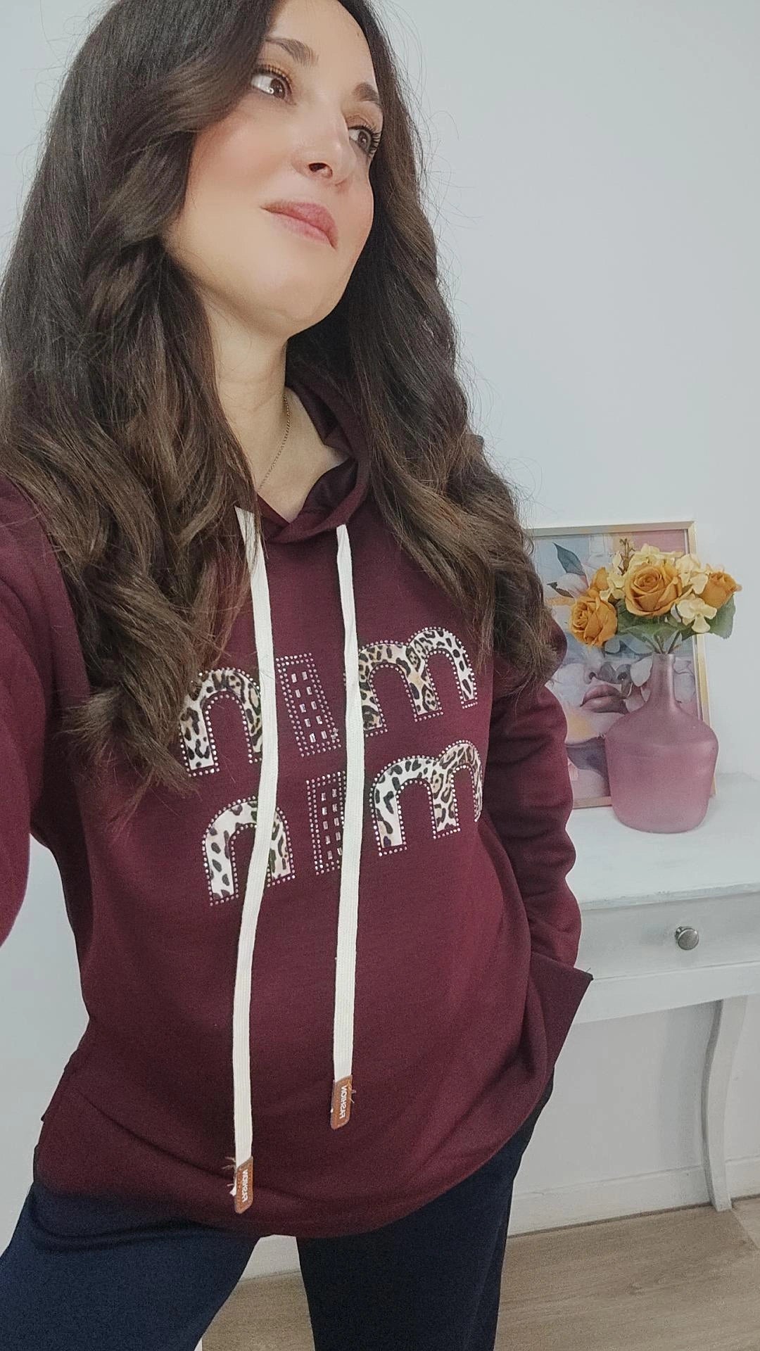 Sudadera min min burdeos