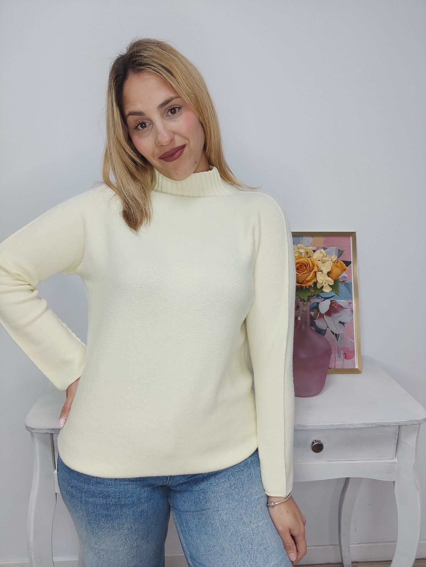 Jersey Sofía semi cisne amarillo mantequilla