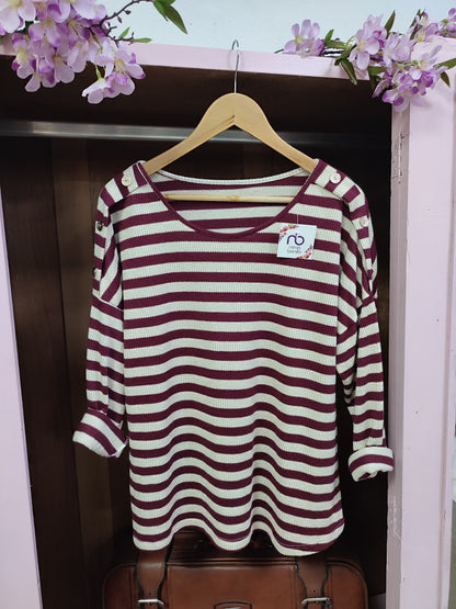 Jersey rayas botón dorado