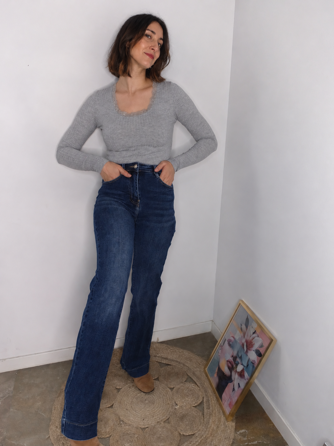 Jeans Wide Leg Etiqueta Roja