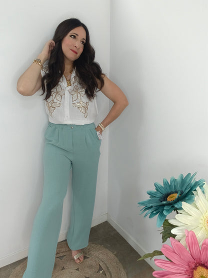 Pantalón Pinza Agua Marina