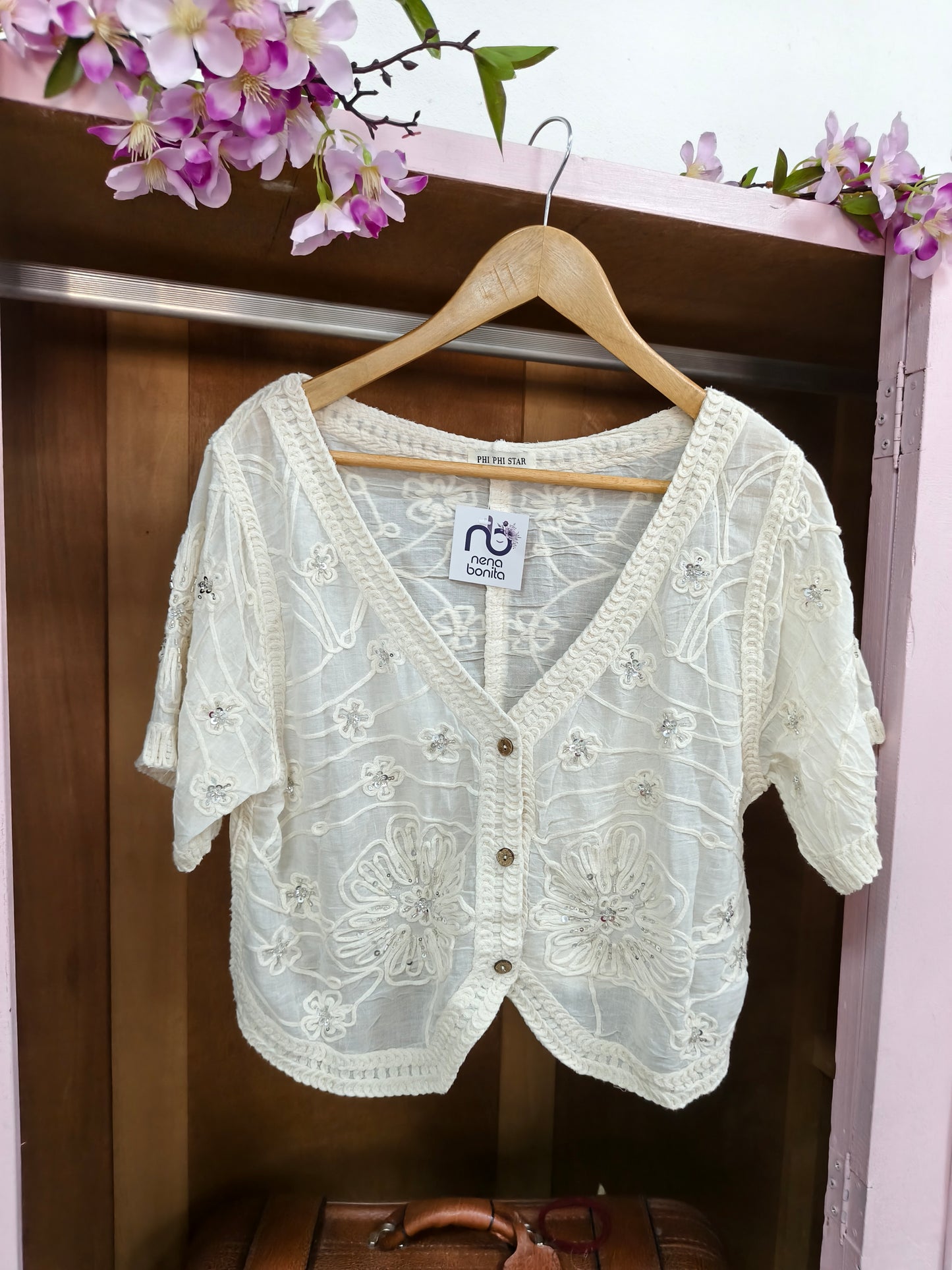 Chaqueta Flor Joya Beig