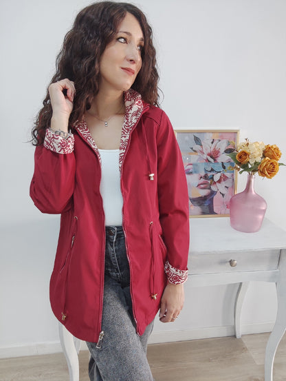 Parka reversible burdeos