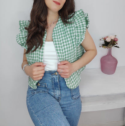 CHALECO VICHY VERDE