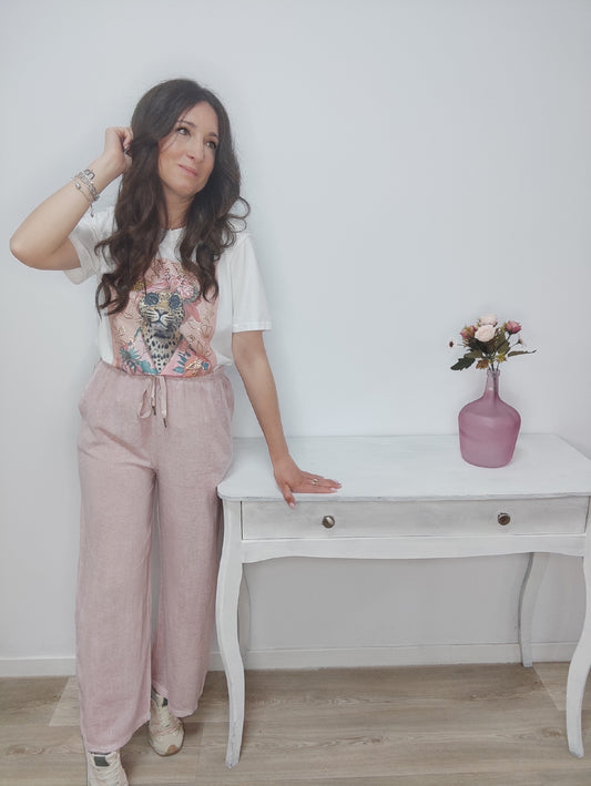 PANTALÓN FLUIDO ROSA