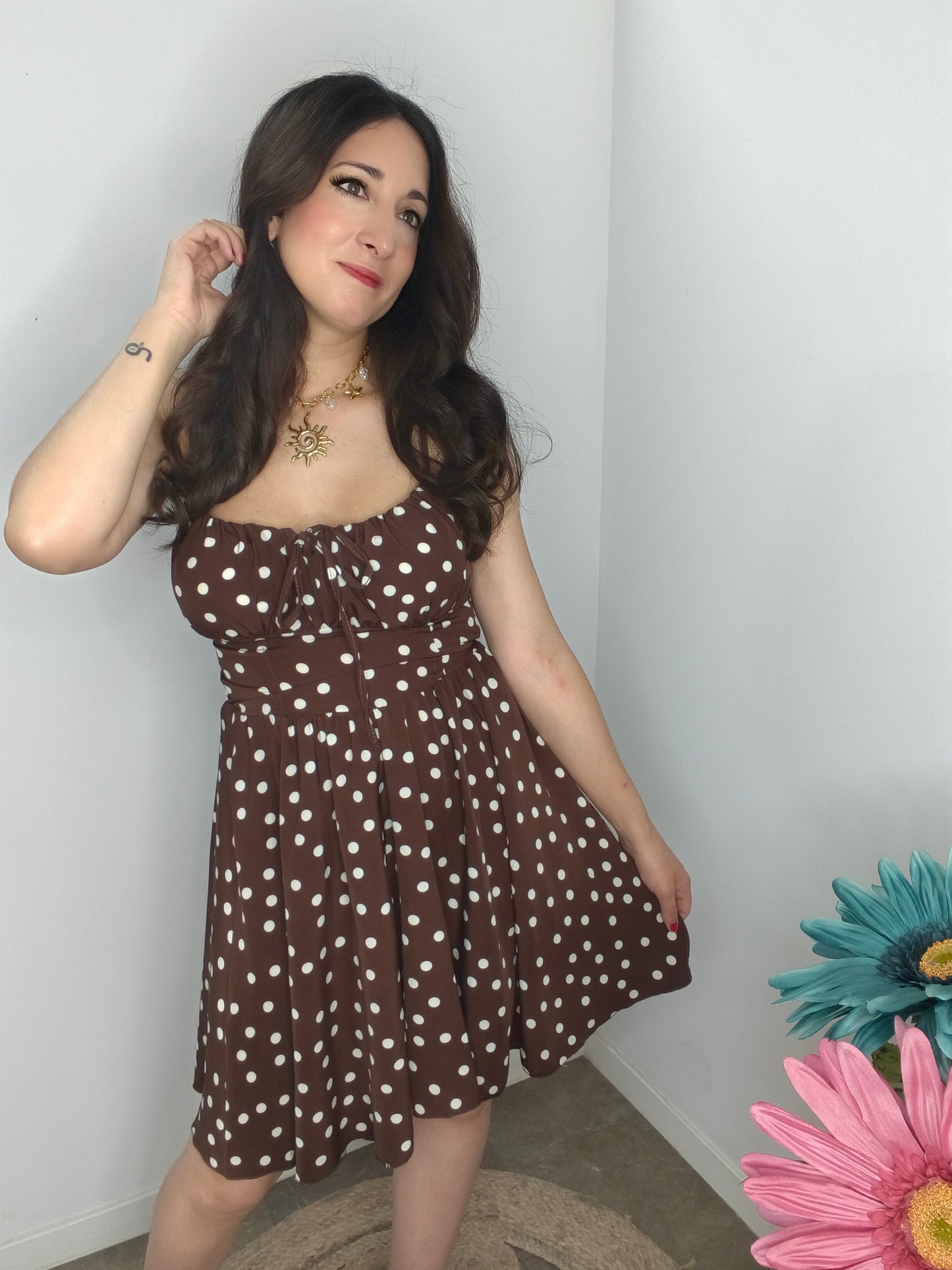 Vestido Topos Chocolate