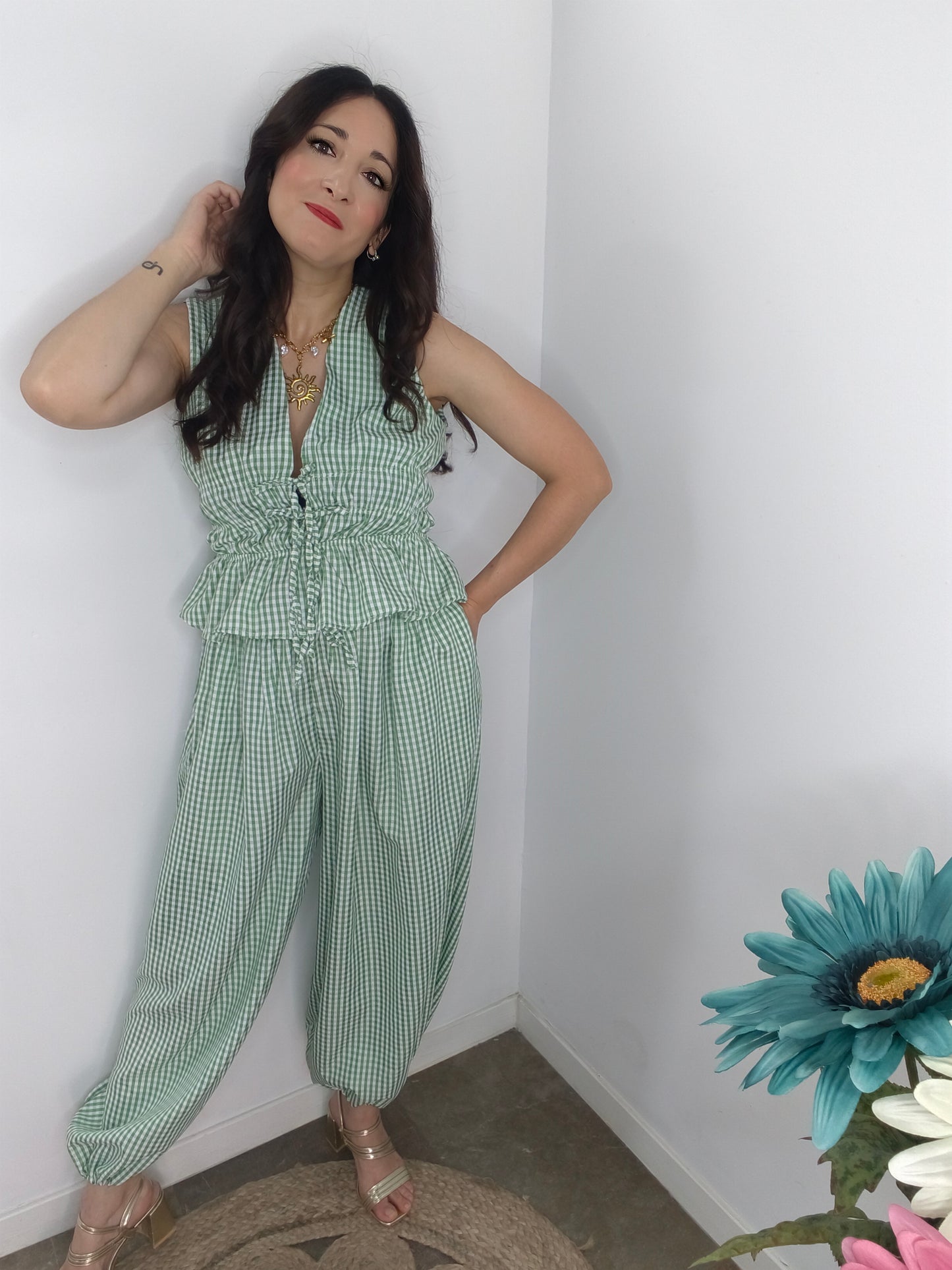 Conjunto Vichy Verde