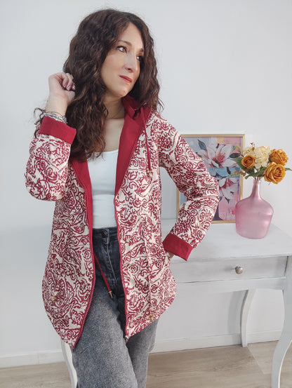 Parka reversible burdeos