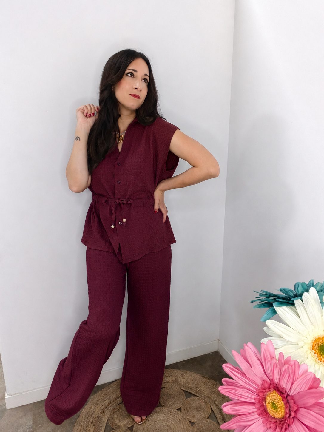 Conjunto Mercedes Burdeos