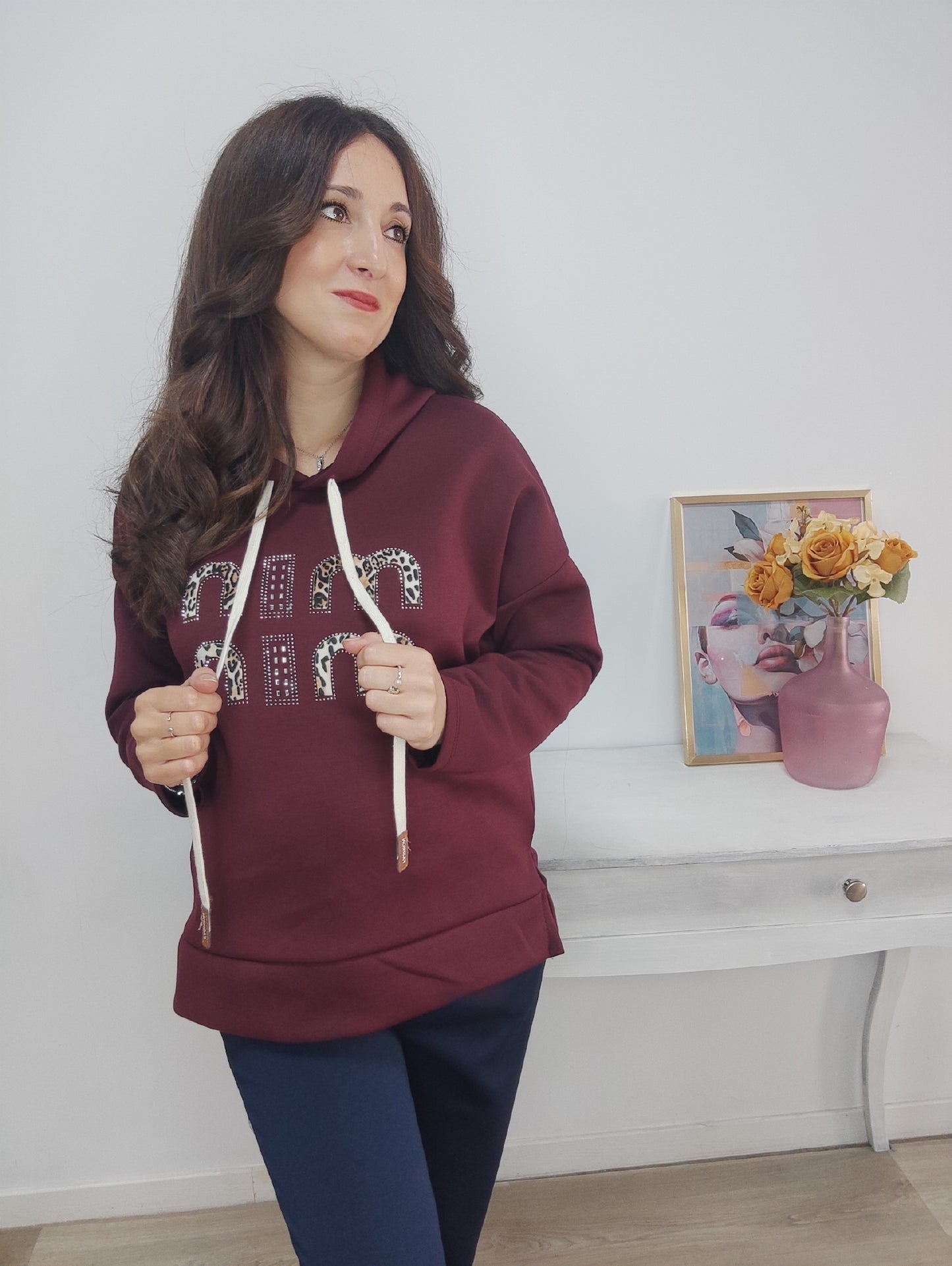 Sudadera min min burdeos