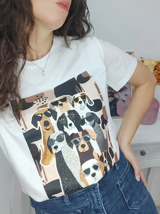 Camiseta perritos marrones