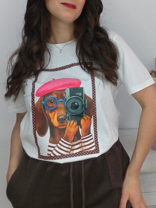 Camiseta Perro Fotógrafo