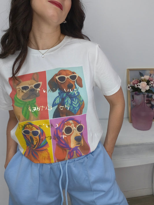 Camiseta dog collage