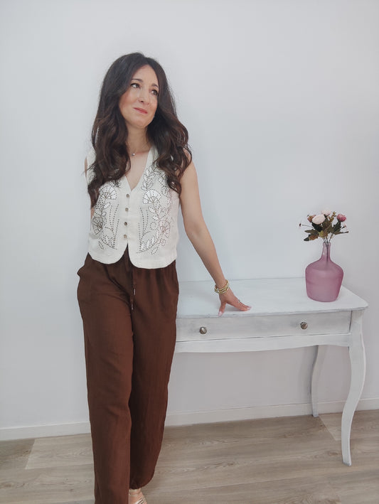 PANTALÓN FLUIDO CHOCOLATE