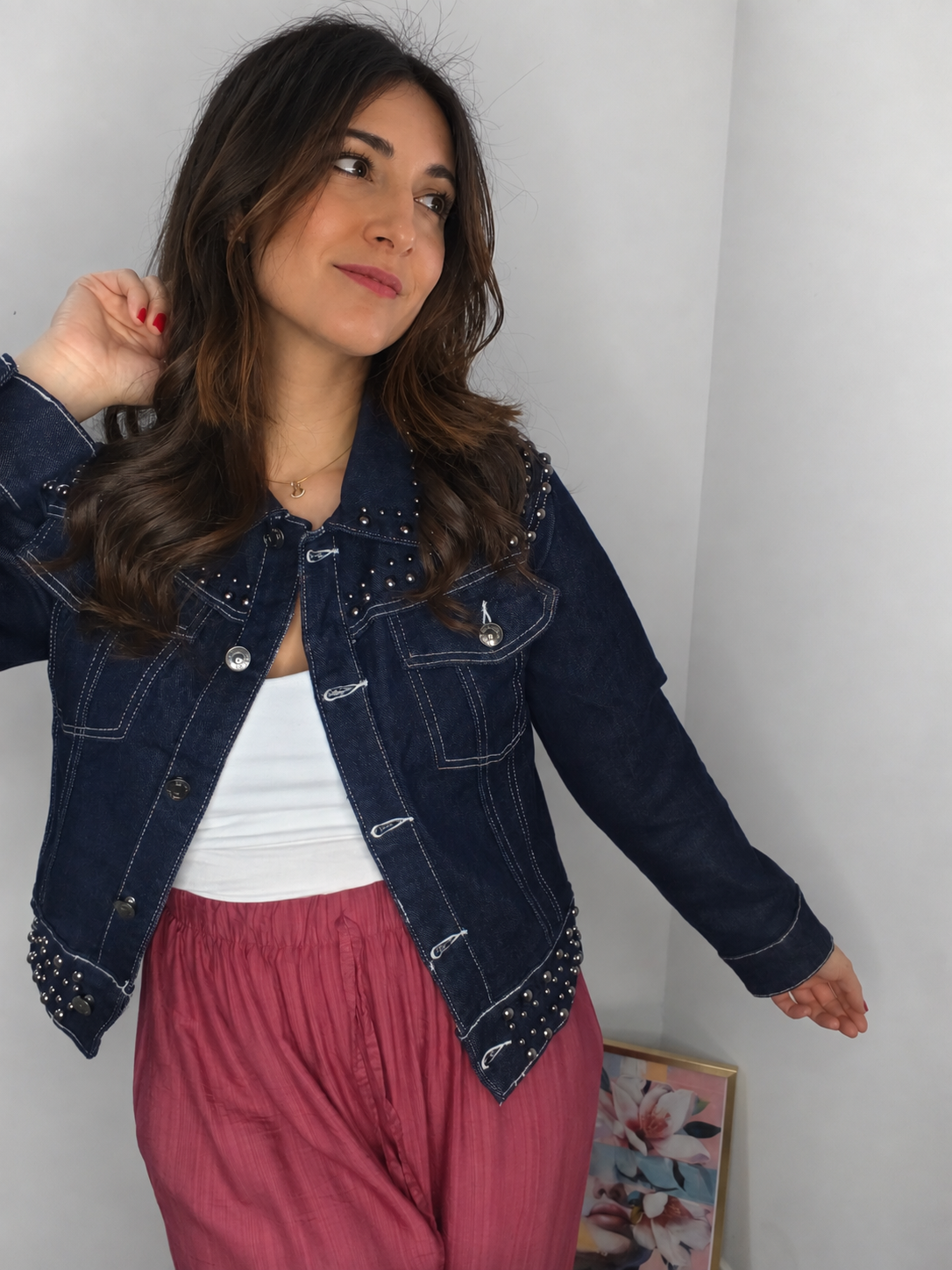 Chaqueta Denin Tachas