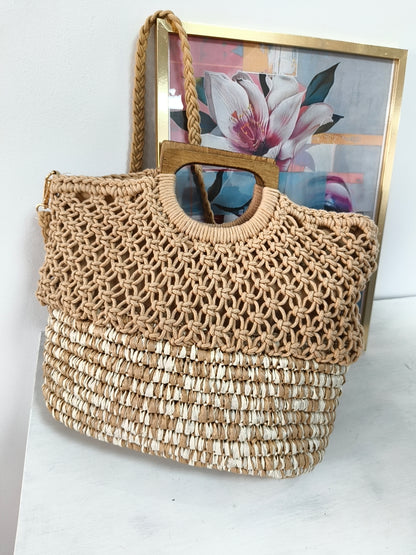 Bolso Rafia Bicolor