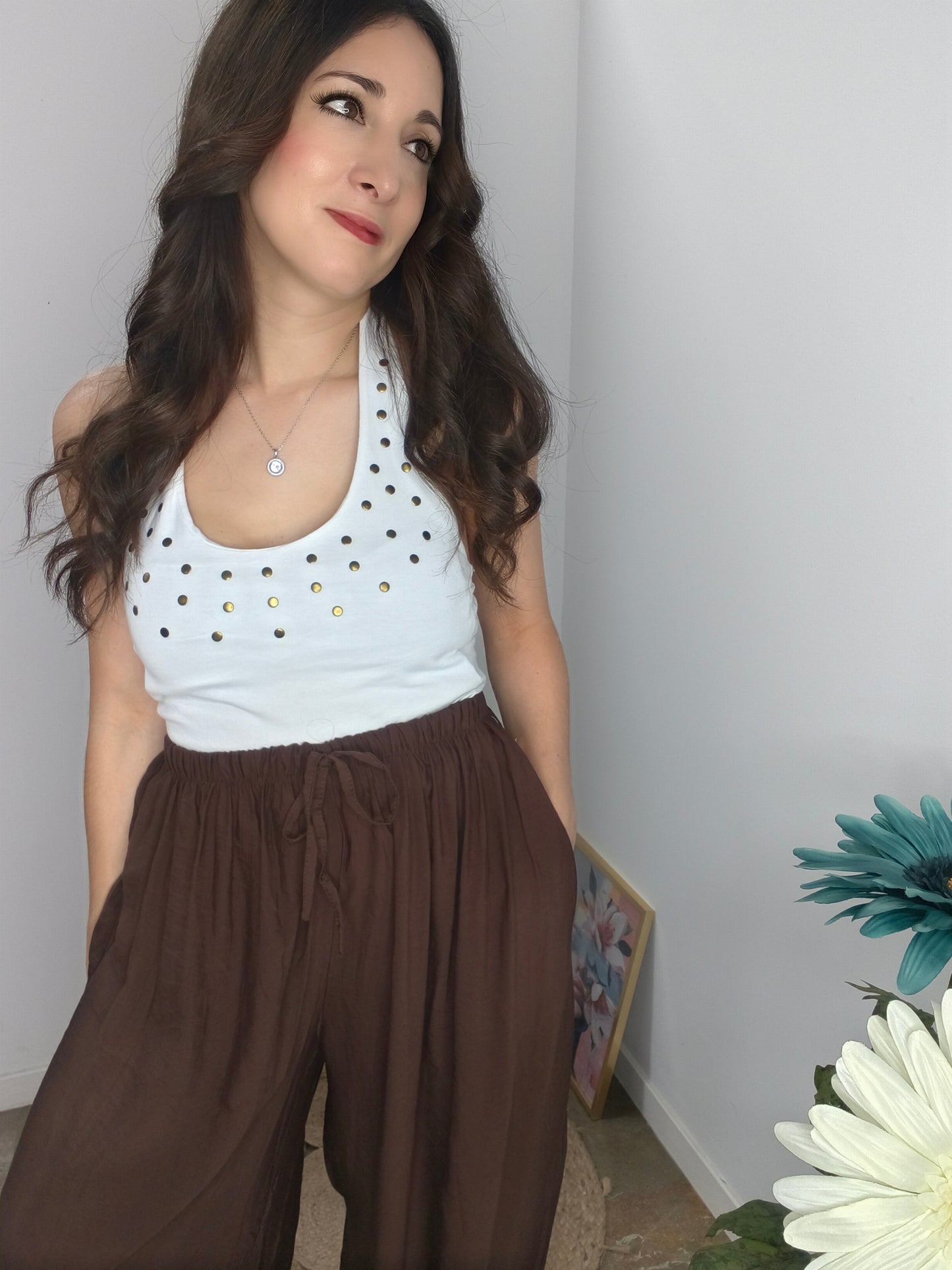 Top Tachas Algodón