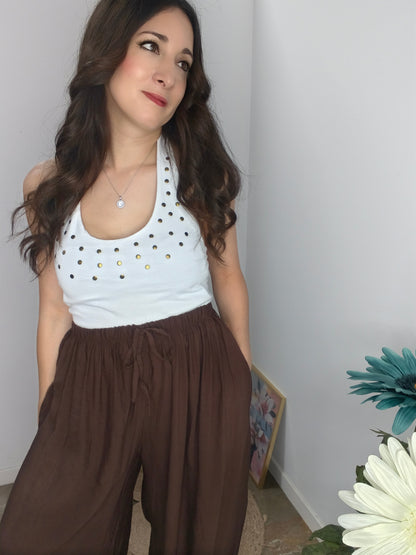 Top Tachas Algodón