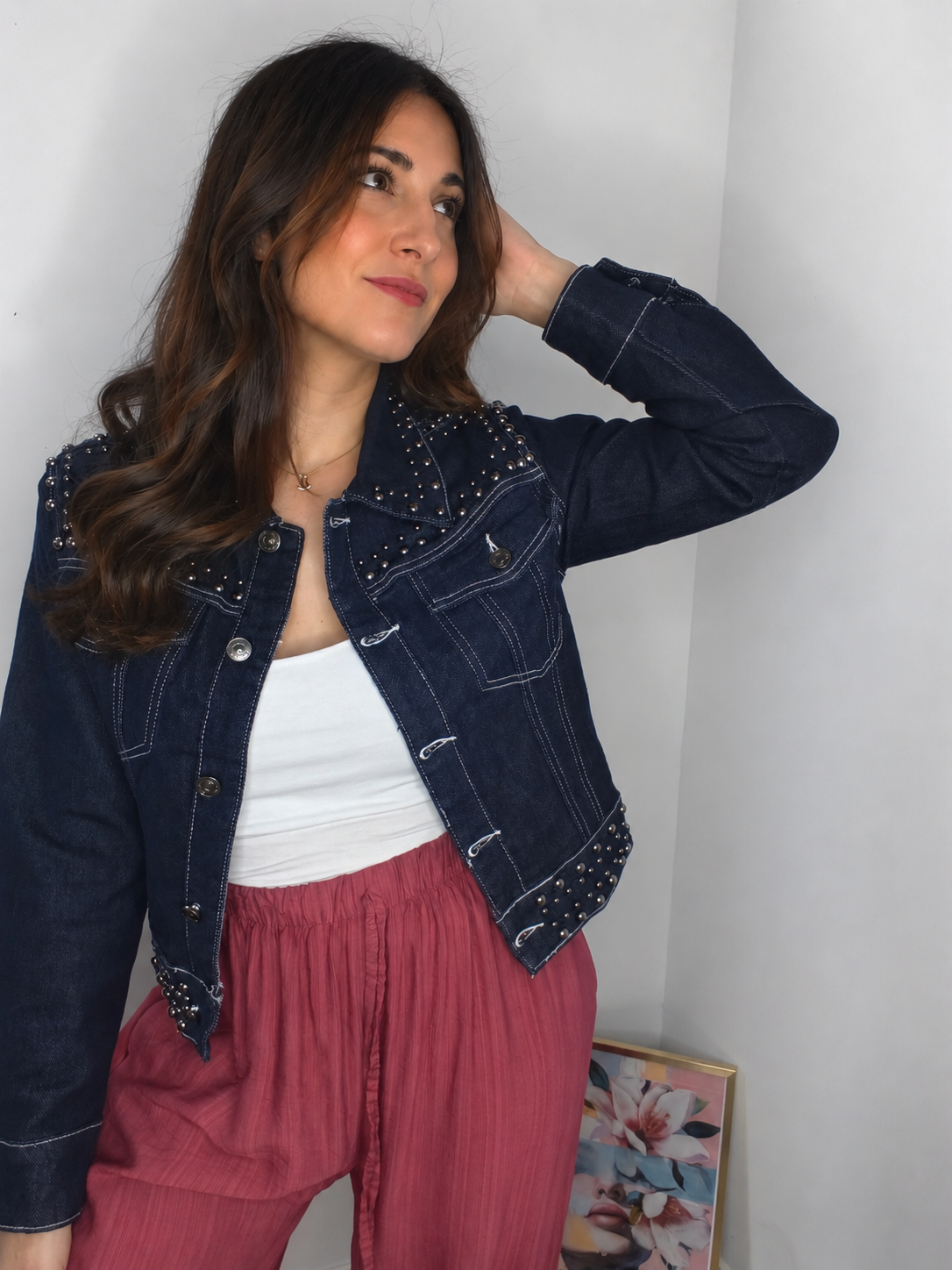 Chaqueta Denin Tachas
