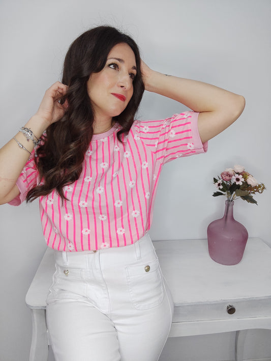 CAMISETA MARGARITAS ROSA FLOUR