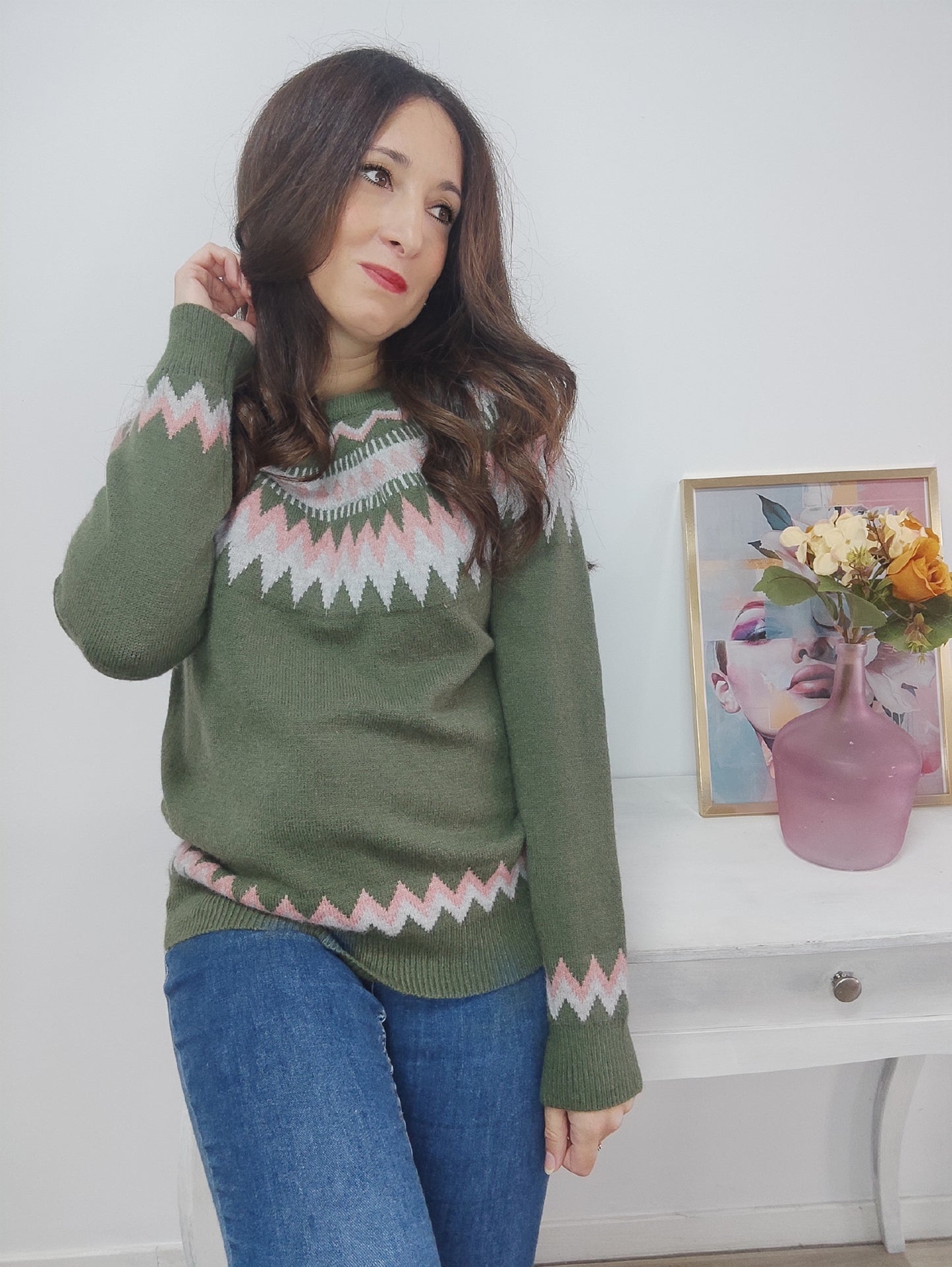 Jersey Jacquard verde