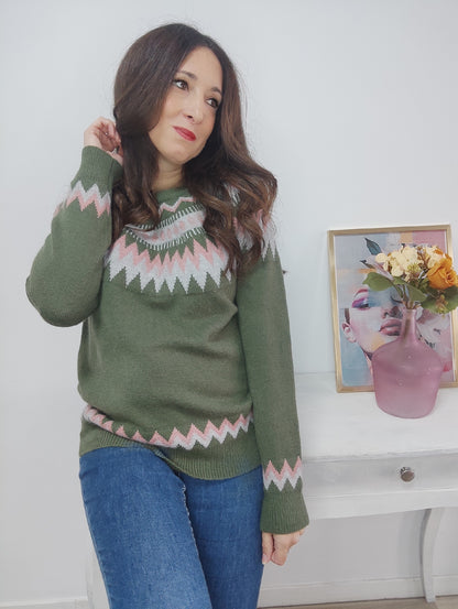 Jersey Jacquard verde