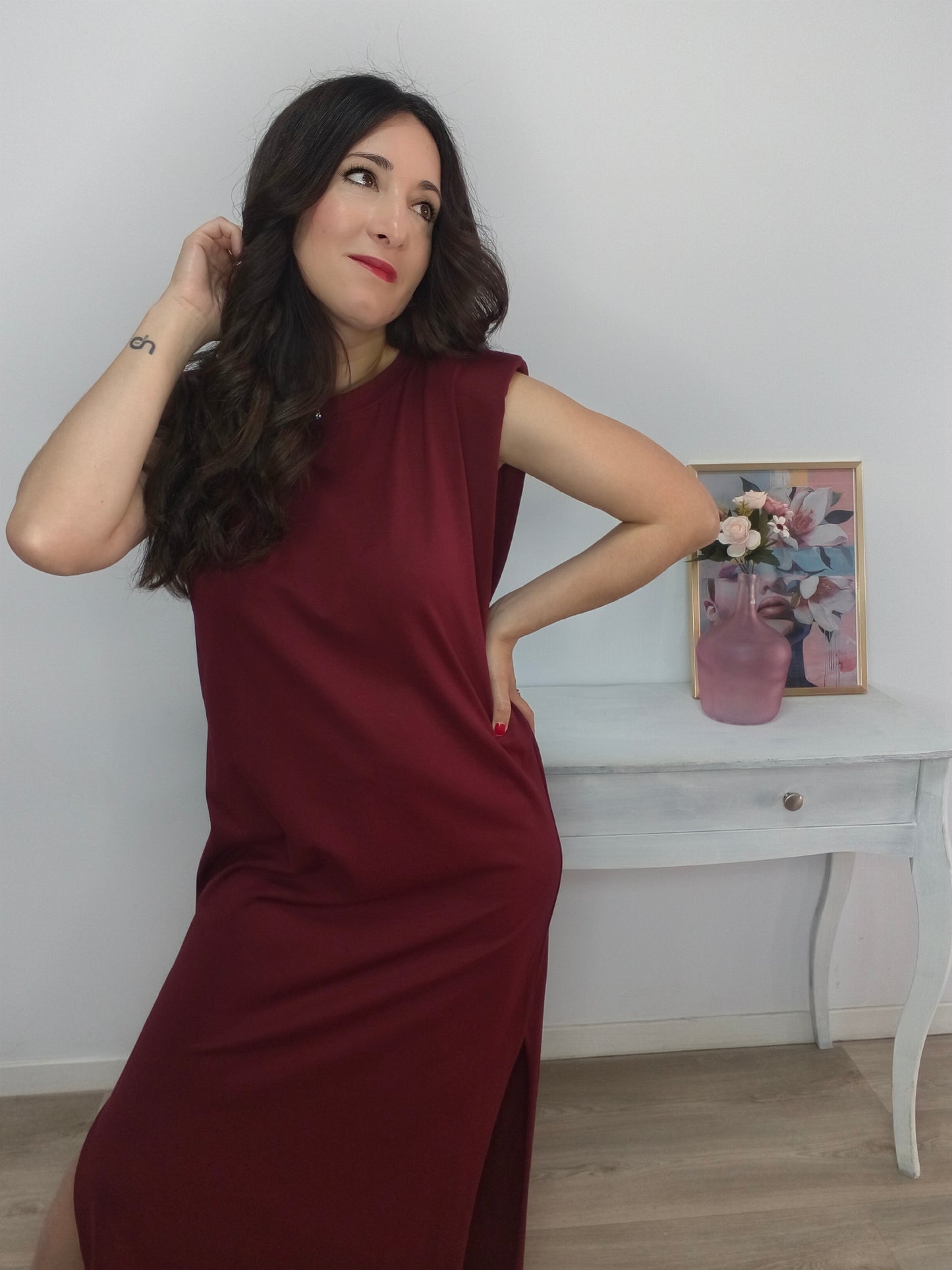 Vestido Hombreras Elegance