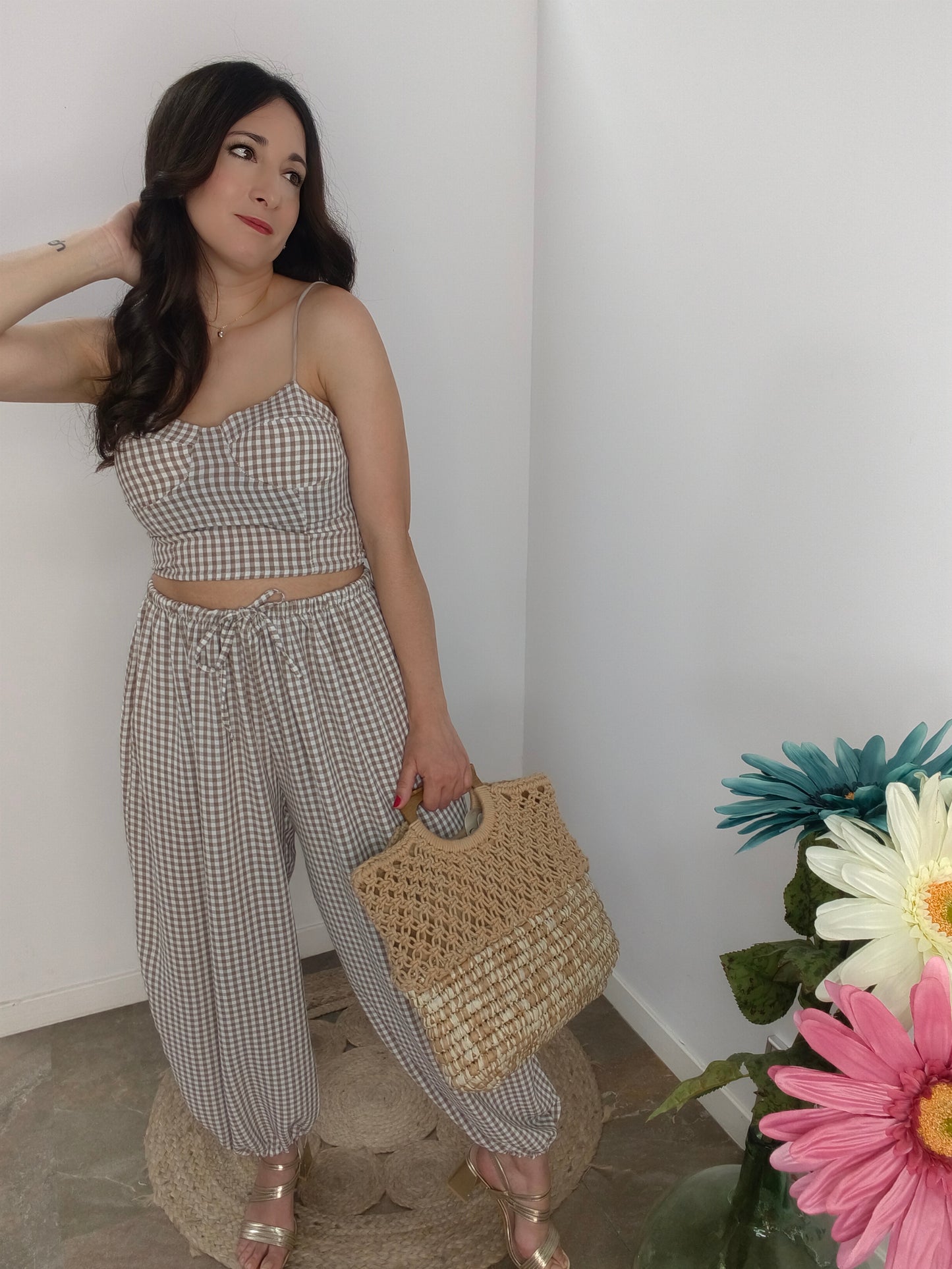 Bolso Rafia Bicolor