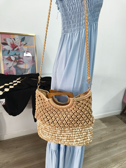 Bolso Rafia Bicolor