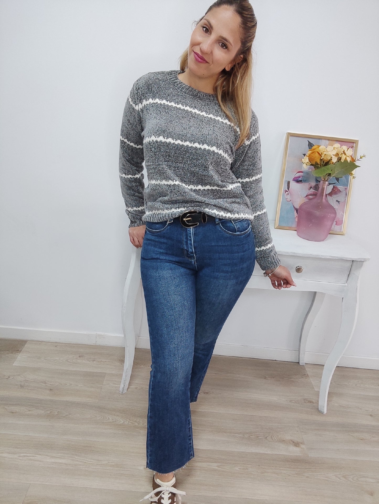 Jeans flare efecto Levis