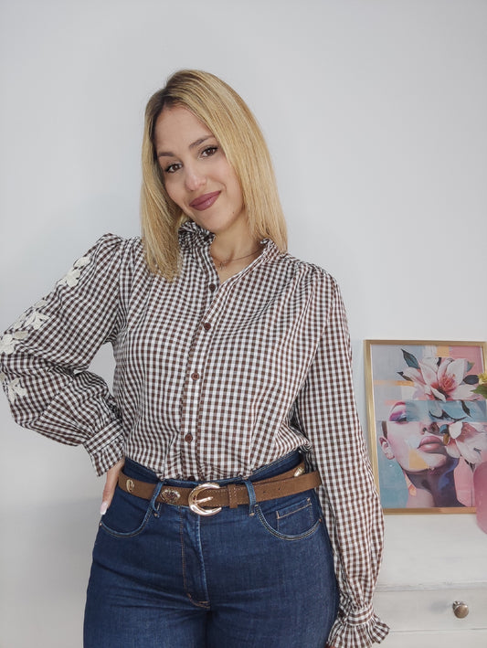 Camisa bordada vichy